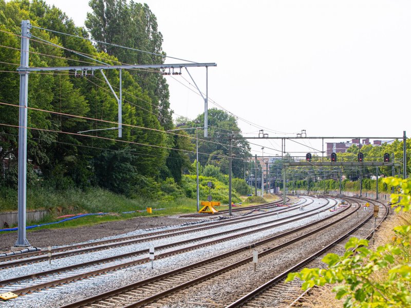 Het vernieuwde spoor tussen opstelterrein De Vork en Groningen (Foto:  ProRail / Stefan Verkerk)