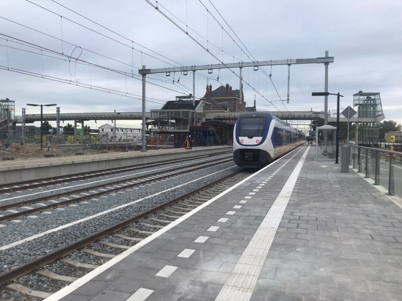 Het nieuwe en derde peron voor Geldermalsen (Foto: ProRail)