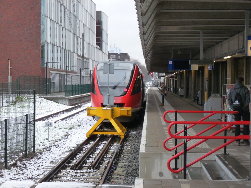De trein naar Mnster op station Enschede (Foto: Smiley.Toerist)