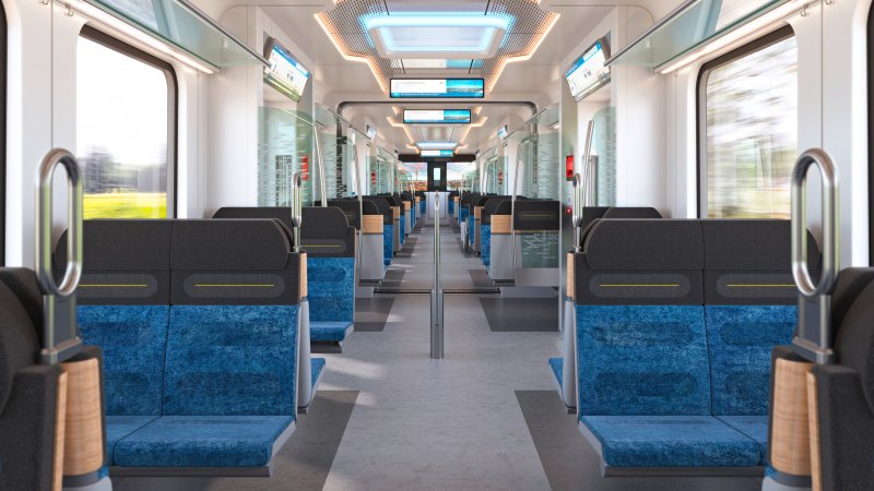 Er zijn vaste zitplaatsen voor 400 reizigers en er zijn 80 klapstoelen. (Rechten: Siemens Mobility)