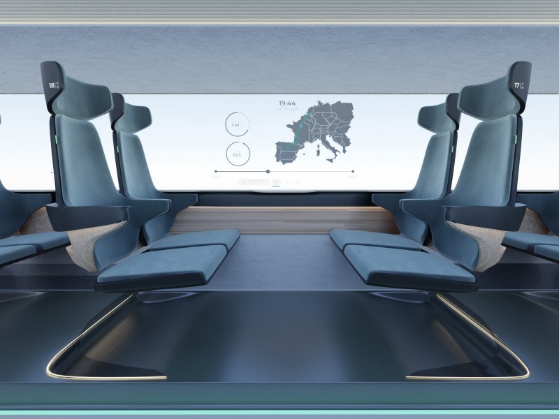 Het reizen met een zwevende capsule moet uiteindelijk een goed comfort gaan bieden voor de reiziger. (Foto: Delft Hyperloop)