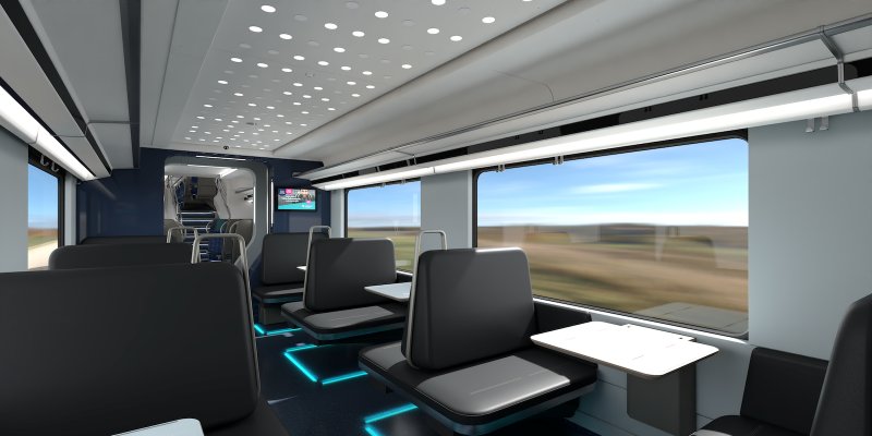 De gezelschapscoup met innovatieve bankjes. (Foto: Alstom)