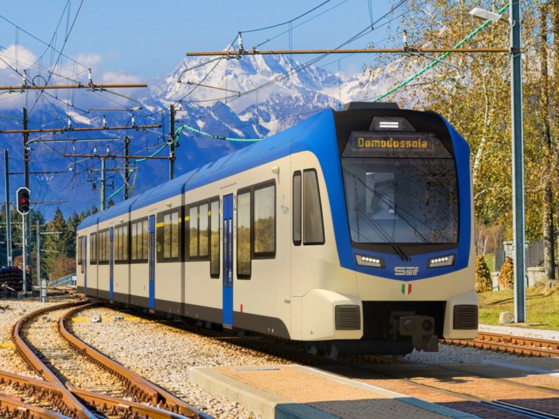 Een conceptafbeelding van de nieuwe smalspoortreinen voor SSIF, die door Stadler Rail worden ontwikkeld. (Foto: Stadler Rail)