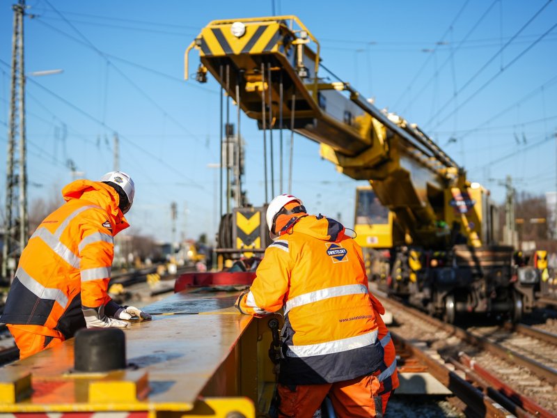 Werkzaamheden aan de veelgebruikte Riedbahn in Duitsland. (Foto: Deutsche Bahn AG / Uli Planz)